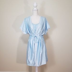 Lingerie set night dress with short sleeve kimono